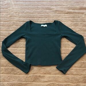Hollister ribbed long sleeved square neck shirt (size XS)